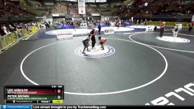 136 lbs Cons. Round 2 - Peter Brown, Canyon Springs Youth Wrestling Club vs Leo Agbulos, Red Star Wrestling Academy