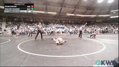 52 lbs Consi Of 32 #2 - Flynn Statler, Fort Gibson Youth Wrestling vs Raelynn Traweek, Mojo Grappling Academy