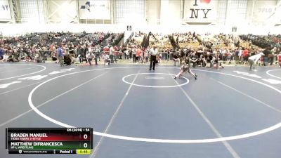 54 lbs Cons. Round 2 - Matthew Difrancesca, HF-L Wrestling vs Braden Manuel, Tioga Tigers 3-Style