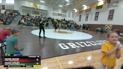 98 lbs Champ. Round 1 - Zavier Heater, Lovell Middle School vs Mason Haslem, Rocky Mountain Middle School