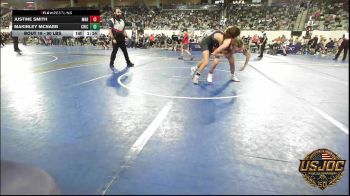 90 lbs Round Of 16 - Justine Smith, Mighty Bluebirds vs MaKinley McNabb, Chickasha Youth Wrestling