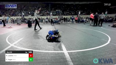 49 lbs Semifinal - Knoxson Leslie, Choctaw Ironman Youth Wrestling vs Cason Inger, BullTrained