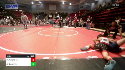 70 lbs Semifinal - Mikah Amani, HURRICANE WRESTLING ACADEMY vs Jayce Baker, Raw Wrestling Club