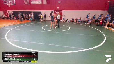 120 lbs Round 1 (8 Team) - Victoria Duong, All American Wrestling Club vs Jacey Price, Cypress Wrestling Club