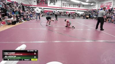 80 lbs 1st Place Match - Jed Spencer, SlyFox Wrestling Academy vs Colt Curry, Carrollton Youth Wrestling