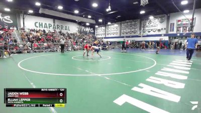 120 lbs Semifinal - Jaiden Webb, Great Oak vs Elijah Lepper, Vista Murrieta