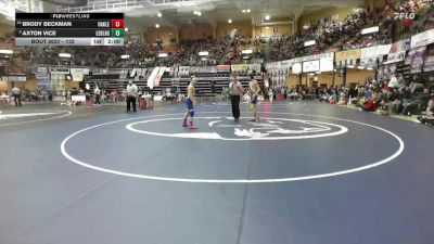 132 lbs Champ. Round 1 - Axton Vice, Leon-Bluestem Hs vs Brody Beckman, Oakley Hs