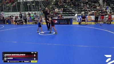 70 lbs Cons. Semi - Jaxson Bartholomew, TX vs Eli Sassa, WA