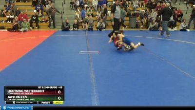 45 lbs Cons. Round 3 - Jack Paulus, Central Springs Panthers vs Lightning Whiterabbit, Coon Rapids Mat Bandits