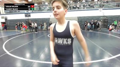 85 lbs Cons. Round 2 - Nolan Wilson, Hawk Wrestling Club vs Clancy Black, Idaho