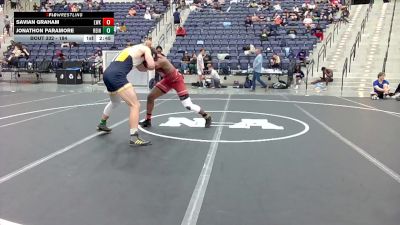 184 lbs Cons. Round 3 - Jonathon Paramore, Reinhardt University (GA) vs Savian Graham, Unattached Montevallo