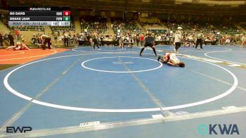 70-73 lbs Quarterfinal - Bo Davis, Honey Badgers Wrestling Club vs Drake Lear, Fort Gibson Youth Wrestling