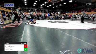 55 lbs Round Of 16 - Xayden Phillips, Chickasha Youth Wrestling vs Isiah Gray, Team Guthrie Wrestling