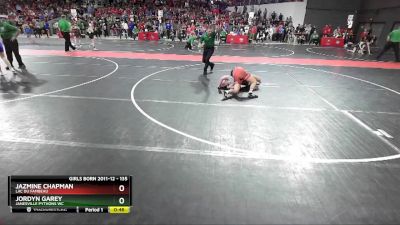 135 lbs Quarterfinal - Jordyn Garey, Janesville Pythons WC vs Jazmine Chapman, Lac Du Fambeau