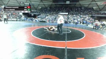 Girls 2A 135 lbs Cons. Round 2 - Addison Vasquez, Ephrata (Girls) vs Lilly Graves, West Valley (Spokane) (Girls)