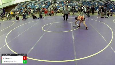 14U Boys - 105 lbs Cons. Round 1 - Rocky Thompson, Open Mats Wrestling Club vs Jaxon Swan, Midwest Xtreme Wrestling