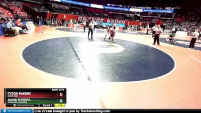 2A 150 lbs Quarterfinal - Tyson Rakers, Highland vs David Mayora, Lombard (Montini)