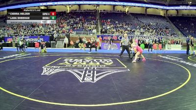 Girls-110 lbs Cons. Round 2 - Lana Sheehan, Grayling Hs Girls vs Cierra Helzer, Capac Hs Girls