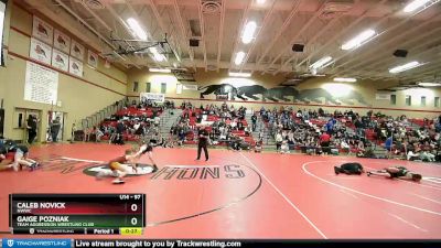 97 lbs Quarterfinal - Gaige Pozniak, Team Aggression Wrestling Club vs Caleb Novick, NWWC