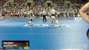 170 lbs 7th Place Match - Samantha Hotten, West Fargo United vs Paige Spomer, Bismarck Century