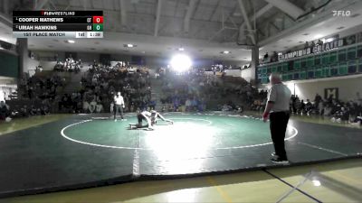 132 lbs 1st Place Match - Cooper Mathews, Cherokee Trail vs Uriah Hawkins, Granite Hills