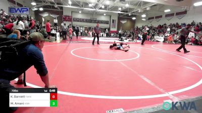 70 lbs Rr Rnd 2 - Kyson Barnett, Twin Hills vs Mikah Amani, HURRICANE WRESTLING ACADEMY