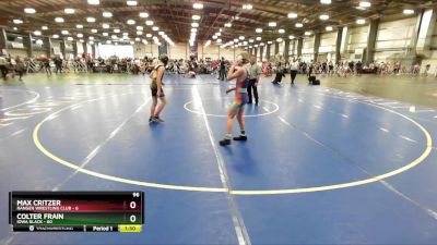 96 lbs Rd# 2 10:30am Friday - Colter Frain, Iowa Black vs Max Critzer, Ranger Wrestling Club