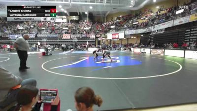 100 lbs Cons. Round 3 - Alyanna Barrager, Cherryvale Hs vs Landry Sparks, Richmond-Central Heights Hs