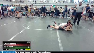 84 lbs Round 7 (8 Team) - Sawyer Decker, Glasgow Wrestling Academy vs Ray Glinsky, U2 Upstate Uprising