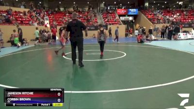 82 lbs Semifinal - Jameson Ritchie, LA vs Corbin Brown, OK