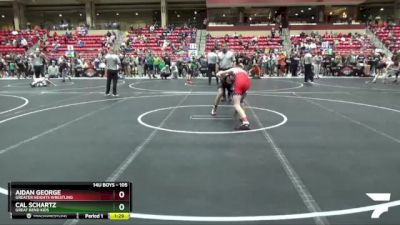 105 lbs Champ. Round 1 - Cal Schartz, Great Bend Kids vs Aidan George, Greater Heights Wrestling