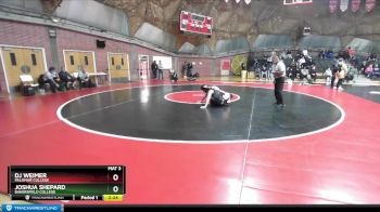 174 lbs 3rd Place Match - DJ Weimer, Palomar College vs Joshua Shepard, Bakersfield College
