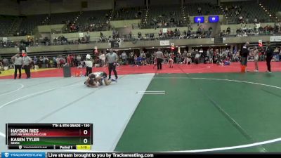 130 lbs Semifinal - Kasen Tyler, NEIWC vs Hayden Ries, Outlaw Wrestling Club