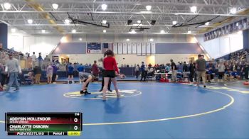 114 lbs Quarterfinal - Charlotte Osborn, South Pontotoc vs Addysin Mollendor, Ocean Springs