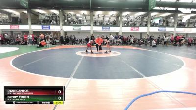 56-60 lbs Cons. Semi - Ryan Campos, Fox Lake Wrestling Club vs Brody Cohen, Built By Brunson