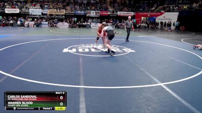 189 lbs Quarterfinal - Carlos Sandoval, Mt. Edgecumbe High School vs Warren Blood, Valdez High School