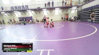 138 lbs Champ. Round 2 - Nicholas Wise, Viking Wrestling Club (IA) vs Chance Hensley, Unaffiliated