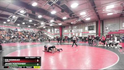 130 lbs Cons. Round 2 - Jayden Montgomery, Rancho Cucamonga vs Zoe Rodriguez, Arroyo