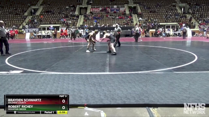 6A 150 lbs Cons. Round 2 - Brayden Schwartz, Baldwin County vs Robert ...