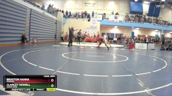 157 lbs Cons. Semi - Braxton Hanna, Madison vs Clancey Howell, Snake River