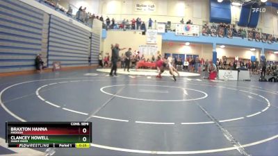 157 lbs Cons. Semi - Braxton Hanna, Madison vs Clancey Howell, Snake River