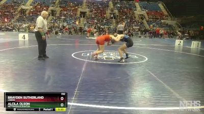 110 lbs Cons. Round 2 - Brayden Sutherland, Lisbon vs Alcila Olson, Hettinger/Scranton