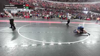 140 lbs Cons. Round 4 - David Herbst, Winneconne Youth Wrestling vs Roman Spangler, SHED/BGC