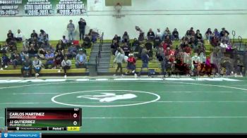 157 lbs Quarterfinal - Carlos Martinez, Bakersfield College vs JJ Gutierrez, Palomar College