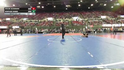 58 lbs Quarterfinal - Kortlee Vanek, Cascade Little Guy Wrestling vs Khloe Alvarado, Kalispell Wrestling Club