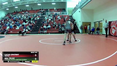 157 lbs Round 6 - Ben Truax, Cuyahoga Valley Christian Academy vs Lucas Opatrny, Mentor