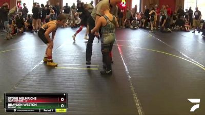 90 lbs Round 1 (4 Team) - Stone Helmrichs, Iowa Hammers vs Brayden Weston, Belding