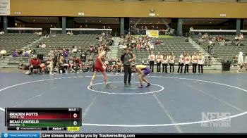 120 lbs Quarterfinals (8 Team) - Braden Potts, Tuttle vs Beau Canfield, Bristow