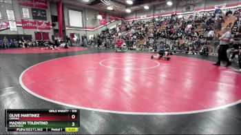 100 lbs Cons. Round 3 - Madison Tolentino, Northview vs Olive Martinez, Corona