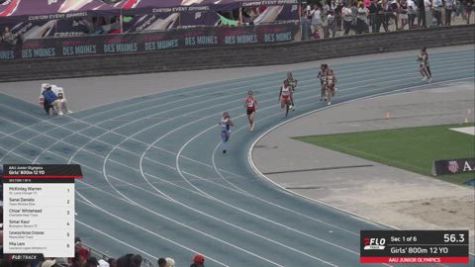 2026 AAU Junior Olympic Games - Youth Girls' 800m, Finals 1 - Age 12